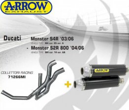 Arrow Exhaust - Ducati Monster S4 R '03-06/Monster S2R 800 '04-06 -Arrow Slip On Exhaust  71266MI, 71662-XX (SPECIAL ORDER)