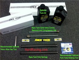 FMGV S260802C  -Race Tech Gold Valve Combo Kit for OEM Forks - Honda Grom / MSX125