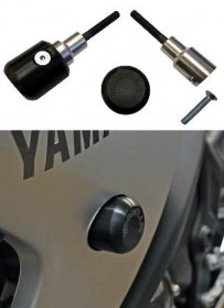 50-0403  Woodcraft Frame Sliders Complete Kit - '15-'22 Yamaha R3 (Black Plastic Pucks Incl.)