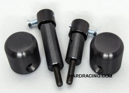 50-0144  Woodcraft Frame Sliders -  Kawasaki EX400 NINJA '18-19 Frame Slider Base Kit (Black Plastic Pucks Included) RACE ONLY