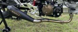 HINDLE Evo Megaphone Full System (SS Header, Black Can, Carbon Endcap) -    Honda Grom / Grom SF '13-'15