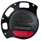 60-0641RB  Woodcraft Billet Alum. RIGHT SIDE Clutch Cover Protector- BLACK w/Skid Plate Kit - Ducati 848 '08+/Monster 696/796/1100 (PROTECTOR ONLY)