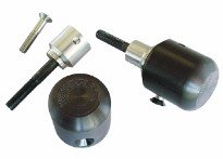 50-0140  Woodcraft Frame Sliders - Kawasaki ZX6R/636 '03-04 Frame Slider Base Kit (Black Plastic Pucks Included)