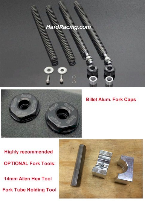 incl. 2 Sets of Springs, Billet Alum. Fork Caps OHLINS FORK Cartridge Kit for 2022-2023 Honda Grom RR Brand New Model FDK112 