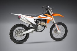 262532D320   Yoshimura   SIGNATURE  RS-4  SLIP ON - ALUMINUM CAN W/CARBON FIBER END CAP  - KTM/HUSQVARNA  250/350  2019-20