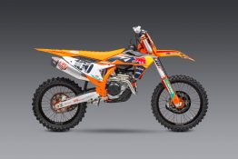 264630S320   Yoshimura  RS-12 Full System - Stainless Full System with Aluminum Can & Carbon End Cap - KTM 450 SX-F FE '22-24 / Husqvarna FC450 RE  '22-24