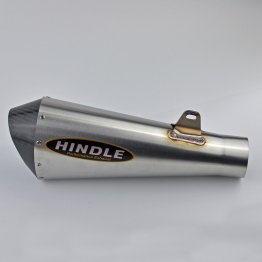 75-0506MC    Hindle Full Stainless  Exhaust w/ Evolution  Megaphone Satin SS Can and Carbon Fiber End Cap    Triumph  765 Street Triple R '17-22/765 Street Triple RS  '18-22 /765 Street Triple S  '18-22