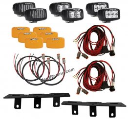 Rigid Industries Triple Fog Lights Kit with SR-M Lights for Steel Bumpers on 2021-2022 Ford Bronco, 46731