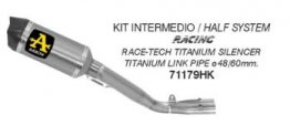 71179HK Arrow Half System Exhaust w/ Race-Tech Titanium Silencer - '17-'22 Yamaha R1