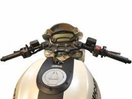 12-16  WoodCraft  - Ducati Monster 696/796/1100 Clipon Riser W/Adapter Plate and Long Black Bars