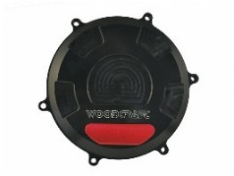 60-0645RB  Woodcraft Billet Alum. RIGHT SIDE Clutch Cover Protector- BLACK w/Skid Plate Kit - Ducati 1199/1299/959  Panigale