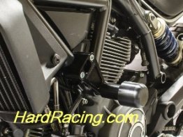 50-0615  Woodcraft Frame Sliders - Ducati Scrambler Frame Slider Assembly(Black Plastic Pucks Included)