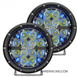 Rigid Industries 360-SERIES 6" LED Off-Road Fog Light Spot Beam with Blue  Backlight, Pair  36202