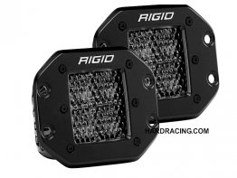 Rigid Industries LED Light Bar - D SERIES   PRO  SPOT DIFFUSED  PATTERN PAIR FLUSH MOUNT MIDNIGHT EDITION   212513BLK