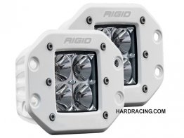 Rigid Industries LED Light Bar - D SERIES   PRO  FLOOD  PATTERN PAIR  W/WHITE  FINISH  (FLUSH MOUNT) 612113