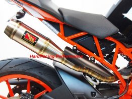 WKT391H  WERKES USA GP High Mount Stainless Slip-on 3/4 Exhaust (cat delete) - 2017-2018 KTM RC 390