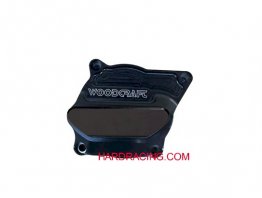 60-0232RC   Woodcraft Billet Alum. Engine Covers -  Right SIDE  Water Pump  Cover Protector w/ skip Plate - '23-24 Suzuki GSX-8 S/R