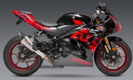 11182BP521  Yoshimura Stainless  AT2 Slip-on Exhaust w/ Stainless Muffler & Carbon Endcap - '17-'23 Suzuki GSX-R 1000