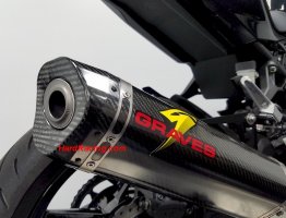 Graves Motorsports Full System SS-CF-CF for 2018-19 Kawasaki Ninja EX400, EXK-18EX4-FSC