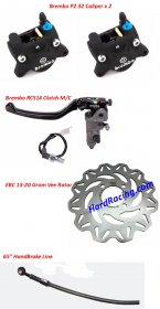 Honda GROM / SF  Brembo Big Dual Rear Calipers Kit for Right Handbrake (P2 32mm x 2) (Caliper Bracket NOT INCLUDED)