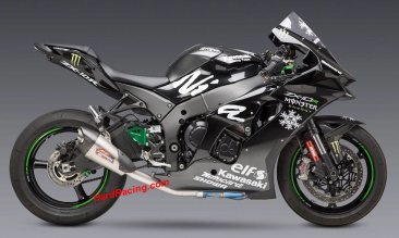 14183CP520  Yoshimura AT2 Stainless 3/4 Exhaust w/ Carbon Endcap - '21-'24 Kawasaki ZX10R/RR