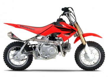 220500B250   Yoshimura  ENDURO  RS-2  FULL SYSTEM - CARBON FIBER CAN W/STAINLESS END CAP & STAINLESS HEADER - HONDA  CRF50F  2004-24/ XR50 2000-03