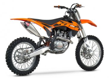 264600D320   Yoshimura   SIGNATURE  RS-4   FULL SYSTEM -   ALUMINUM CAN W/ CARBON FIBER END CAP & STAINLESS HEADER - KTM 450 FE 2012-14/ SX-F  / XC-F  2013-15