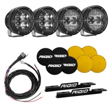 Rigid Industries Mount Kits-   2021 Ford Bronco A-Pillar Light Kit with A Set of 360 spot and a set of 360 Drive Lights  46722