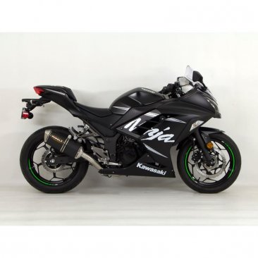 75-0135N   Hindle Full Stainless Exhaust w/ Evolution  Black Ceramic Can    Kawasaki EX300 Ninja 300 Models