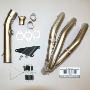 75-0504S  Hindle Full Stainless Exhaust w/ Evolution Satin SS Can   Triumph Street Triple ABS '14-'16/Street Triple R '13-'22/Street Triple R ABS '14-16 /Street Triple Rx '16/Street Triple Rx SE '14