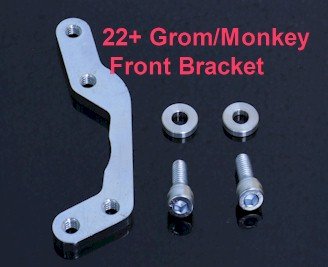 CUSTOM COLORED FRONT Brake UPGRADE Kit (FRONT ONLY )  fits '13-'20 Honda GROM (NON-ABS) & '22-'24 GROM RR (ABS & NON-ABS) - CUSTOM COLORED LINES