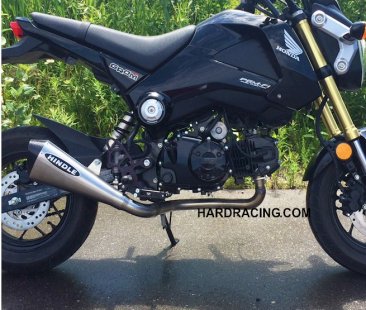 75-0304MC 75-0305MC HINDLE  Full  Evo Megaphone System Stainless   w/ Carbon End Cap -   Honda Grom / Grom SF '13-'20