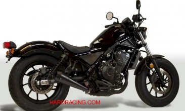 HO1012   M4 Exhaust - Honda -'2017-24  REBEL 300 /500  All Black Retro Drag Slip On