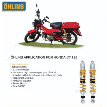 HO029   HO 029  Honda Ohlins Shocks,    CT125 TRAIL  2020-23 - IN STOCK