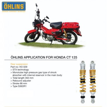 HO029   HO 029  Honda Ohlins Shocks,    CT125 TRAIL  2020-25 - IN STOCK