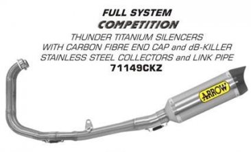 71149CKZ Arrow Competition Stainless Full Exhaust - '15-'19 Yamaha R3 / R25