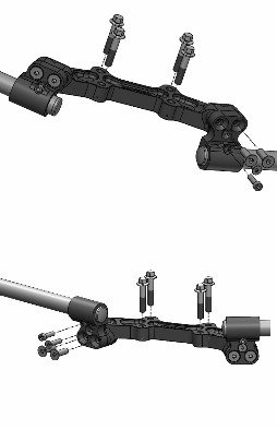 12-1407  WoodCraft - Clipon Adapter Plate 1 inch Riser Set w/Standard Black Bars Yamaha FZ07 '15-18