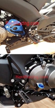 DRP-724BK  Driven Racing TT Rear Sets - '17-'22 Kawasaki Z125 Pro