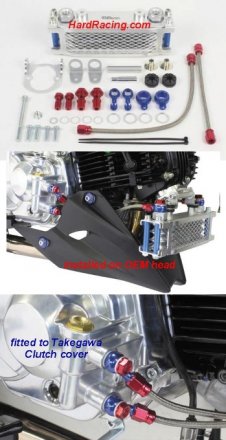 07-07-0310 / 07-07-0217 Takegawa 3-ROW Compact-Cool kit (For Use with Tak. Clutch Cover & STOCK Head) - '17-'22 Kawasaki Z125 Pro  (SPECIAL ORDER ONLY )