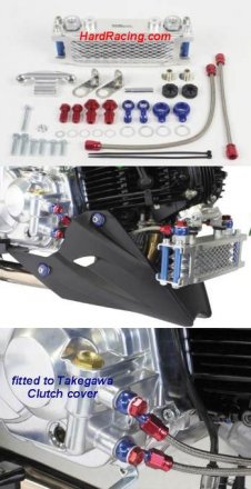 07-07-0219 Takegawa 3-ROW Compact-Cool kit (For Tak. SuperHead 4-Valve w/ Tak. Clutch Cover) - '17-'22 Kawasaki Z125 Pro  (SPECIAL ORDER ONLY )