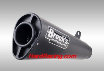 398568  Brocks Performance Alien Head 2 Full System w/ Black Armor Coat Muffler - '17-'22 Kawasaki Z125 Pro