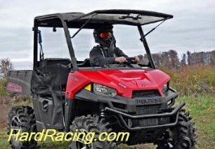 UTV Windshields - Polaris Ranger Midsize Scratch Resistant Flip Windshield  FWS-P-RANMID-70