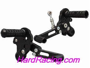 05-0108B  Woodcraft Rear Sets - '17-'24 Kawasaki Z125  GP Shift Eccentric Rearset Kit W/Pedals