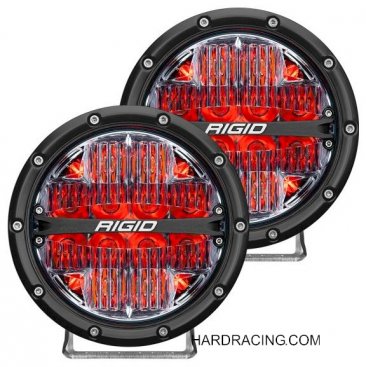 Rigid Industries 360-SERIES 6" LED Off-Road Fog Light Drive Beam with Red Backlight, Pair  36205