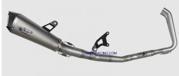 SPARK EXHAUST -  "KONIX EVO  "  STAINLESS MIDPIPE/ STAINLESS HEADER/ TITANIUM CAN WITH CARBON END CAP-   Kawasaki Ninja 400  '18-23  SP-GKA8823T-KE