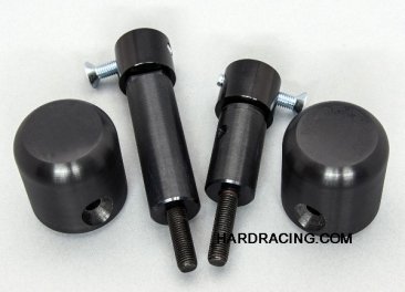 50-0144  Woodcraft Frame Sliders -  Kawasaki EX400 NINJA '18-19 Frame Slider Base Kit (Black Plastic Pucks Included) RACE ONLY