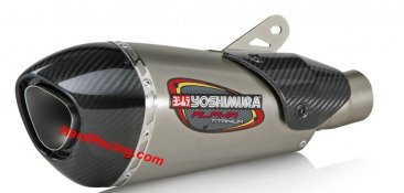 11181MP720  Yoshimura Alpha T Slip-on Titanium Exhaust w/ Titanium Muffler & Carbon Endcap - '12-'16 Suzuki GSX-R 1000