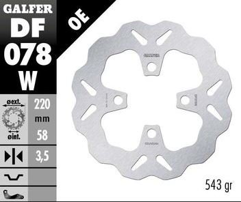 DF078W  GALFER FRONT Wave Rotor - '13-'17 Honda GROM / GROM SF   ( NOT Compatible with Brembo Upgrade)