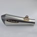 75-0506MC    Hindle Full Stainless  Exhaust w/ Evolution  Megaphone Satin SS Can and Carbon Fiber End Cap    Triumph  765 Street Triple R '17-22/765 Street Triple RS  '18-22 /765 Street Triple S  '18-22